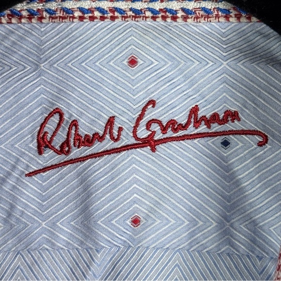 Robert Graham Blue and Red Dress Shirt Mens Size 39/15.5 - Picture 3 of 6